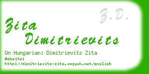 zita dimitrievits business card